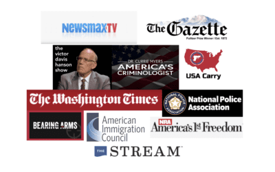 CPRC in the News: NewsMax, The Victor Davis Hanson Show, Washington Times, The Gazette (Denver), America’s Criminologist, National Police Association, American Immigration Council, The Stream, USA Carry, Bearing Arms, America’s 1st Freedom
